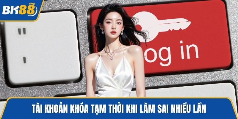 Tài khoản khóa tạm thời khi làm sai nhiều lần